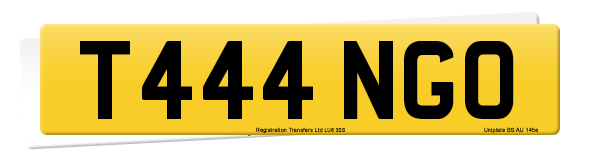 Registration number T444 NGO
